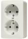 Jung 6020KIA AP socket, 2-fold, AI 6020 A white child protection