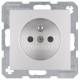 Berker 6768761404 m.Schutz- outlet, contact pin B.1 / B.7 glass matt aluminum