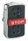 Schneider Electric ZB4BA791 Schneider Dreifachdrucktaster flach/STOP vorst. rot/flach ohne Schild D22
