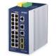 PLANET Industrial 16-Port PoE Switch 10/100/1000T 2xUP 2xSFP