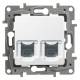 LEG Legrand 664776 Niloe data socket 2-fold 6STP without expanding claws ultra white 664776