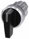 Siemens 3SU1052-2CM10-0AA0 toggle switch. illuminable 22mm round metal high gloss black