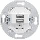 Berker 260219 USB charging socket 230V 2-way 3.0A round support ring polar white
