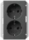 GIRA 273128 SCHUKO 2f SH for flush-mounted box 1f System 55 anthracite