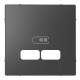 Merten MEG4367-6034 Zentralplatte für USB Ladestation Einsatz, Anthrazit Design