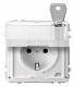 SCHUKO socket Merten MEG2317-7219, signature panel lockable hinged cover. polar