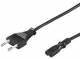 Goobay 95038 Netzkabel 3 m, Schwarz - Eurostecker (Typ C, CEE 7/16) > Gerätebuchse C7