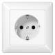 JUNG AS1520KIWW SCHUKO socket, full plate alpine white m.Kinderschutz