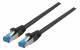 Patchkabel RJ45, CAT6A 500Mhz, 0,15m, schwarz S-STP(S/FTP) TPE(Superflex), mit Cat.7 Rohkabel,