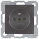 Berker 6768761606 m.Schutz- outlet, contact pin B.1 / B.7 glass anthracite, matt