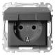 Merten MEG2414-0414 SCHUKO-Steckdose BRS mit Klappdeckel IP44 SK anthrazit System M