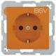 Berker 47438917 SCHUKO socket outlet with BSV S.1 print, shiny orange