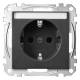 Merten MEG2302-0414 SCHUKO-Steckdose BRS mit Schriftfeld StK anthrazit System M