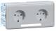 GGK KSE-P/DIALOG 2f Schuko-Dose Alu-lack mit Beschr.feld Steckkl. 36793