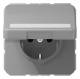 Jung CD1520BFNAKLGR SCHUKO socket hinged cover lettering field broken. Gray