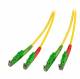 LWL-2-Faser-Patchk. 7,5mtr.E2000(APC8G)-E2000(APC8G), 9/125um, OS2, G657A, AD=3mm, Schrägschliff