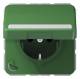 Jung CD1520BFNAKLGN SCHUKO socket hinged cover lettering field broken. green