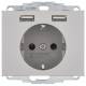 Berker 48037004 Steckdose SCHUKO/USB K.x edelstahl