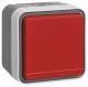 Berker 47403521 SCHUKO socket outlet with red hinged cover AP W.1 gr/lgr matt