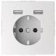 Merten MEG2366-6035 Schuko-Steckdose mit USB Ladegerät Lotosweiß