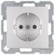 Berker 47231404 Steckdose SCHUKO B.1/B.7 Glas alu matt