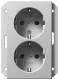 GIRA 273126 SCHUKO 2f SH for flush-mounted box 1f System 55 F aluminum
