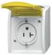 Busch Jaeger 2CKA002124A0024 Busch-Jaeger NEMA socket 3016EWN-53, OCEAN yellow with hinged lid
