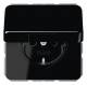 Jung CD1520BFKLSW SCHUKO socket with hinged cover black