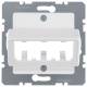 Berker 14271909 central plate 19 09 1427, polar white for 3 MINI-COM modules
