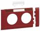 Hager GB080213020 Blende 2fach Steckdose beschriftbar 80mm hfr rot