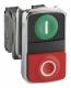 Schneider Electric XB4BL73415 Schneider Doppeldrucktaster 1S Bez.I gn flach 1Ö Bez.O rot vorst.LED