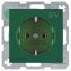 Berker 47438903 Steckdose SCHUKO mit Aufdruck S.1/B.3/B.7 Glas grün