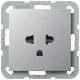 GIRA 284026 socket EURO US System 55 color aluminum