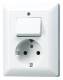 Jung AS5576UWW SCHUKO Steckdose mit Aus-Wechselschalter Serie AS/CD alpin.