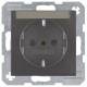 Berker 41491606 Steckdose SCHUKO mit Beschriftungsfeld B.1/B.3/B.7 Glas