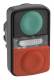 Schneider Electric ZB5AW7L3740 Schneider illuminated double push button green flat/front. red unspecified
