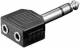 Goobay 11103 Audio Adapter - jack 6.35mm connector (3-pin, Stereo)> 2x 3.5 mm jack socket (3-pin, Stereo)