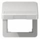 Jung CD590BFNAKLLG hinged cover, lettering field, shatterproof, light gray