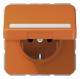 Jung CD1520BFNAKLO SCHUKO socket hinged cover lettering field broken. orange