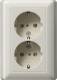 GIRA 078301 SCHUKO 2f SH +Vollpl.System 55 Cremeweiß