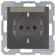 Berker 47501606 Steckdose SCHUKO mit Beschriftungsfeld B.1/B.3/B.7 Glas