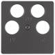 Berker 14841606 Zentralplatte für Antennen Steckdose 4Loch anthrazit