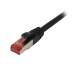 Patchkabel RJ45, CAT6 250Mhz, 0,15m schwarz, S-STP(S/FTP), TPE/LSZH(Superflex), Synergy 21,
