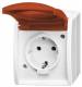 Busch Jaeger 2CKA002083A0838 BJ 20EWN-14-54 socket with orange hinged cover ocean IP44 alpine white