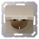Jung A1520BFKIKLCH SCHUKO socket with hinged lid KI without claw champagne