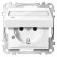 Merten MEG2313-0319 Socket outlet BRS, Klappd. Ko. + Schriftf. StK polarw. gl.SM