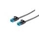 Patchkabel RJ45, CAT6 250Mhz, 0,3m schwarz, UTP(U/UTP) PVC, slimline d=3,5mm,