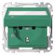 Merten MEG2313-0304 Socket outlet BRS, special Klappd. Ko. + Schriftf. SV green SM
