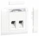Hager GSETDM1029016 Geräteeinbauset 2f RJ45 für Type 10 frontrastend verkehrsweiß