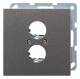 Jung AL2962-2AN Abdeckung für 2Kleinsteckd Lautsprecherbuchse LS Aluminium anthr.